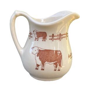Vintage Wallace China Rod's Steak House Creamer Williams AZ MJ Hereford Steer
